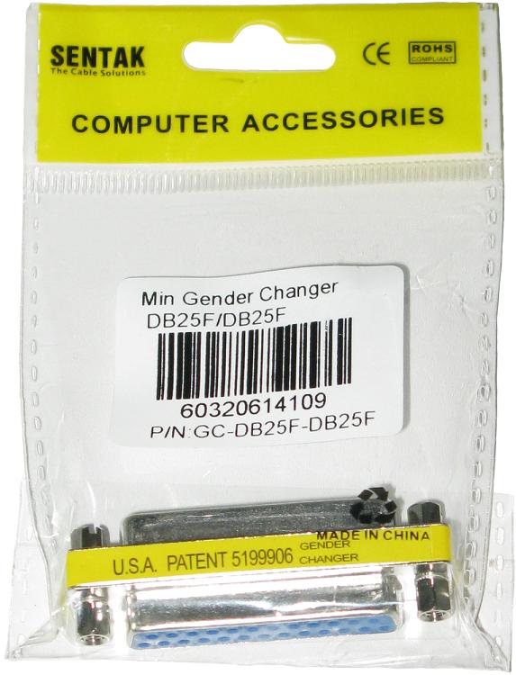 Mini Gender Changer DB25 Female to DB25 Female adapter connector