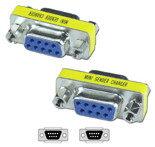 RS232 Serial DB9 Female to Female Mini Gender Changer Coupler Adapter Connector