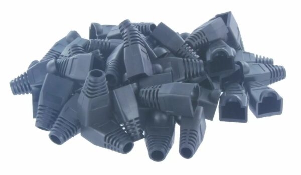 25 PCS Black CAT5E CAT6 RJ45 Ethernet Network Lan Cable Boots