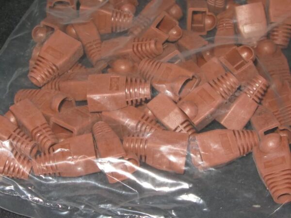 25 PCS  Brown Color CAT5E CAT6 RJ45 Ethernet Network Lan Cable Boots, 