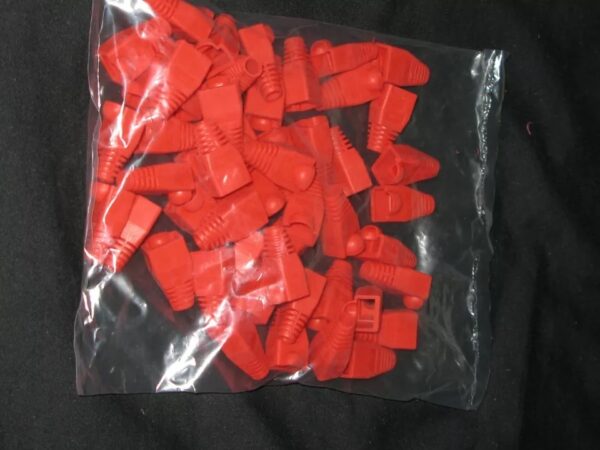 50 PCS Red Color CAT5E CAT6 RJ45 Ethernet Network Lan Cable Boots,  