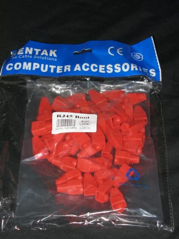 50 PCS Red Color CAT5E CAT6 RJ45 Ethernet Network Lan Cable Boots,  