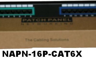 hover-16-port-cat-6-unshielded-patch-panel-w-color-frame-keystone-jack