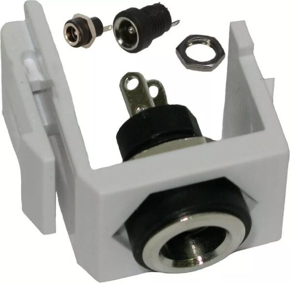 DC 5.5 X 2.1mm Female Keystone Mount Socket Outlet Power Jack 