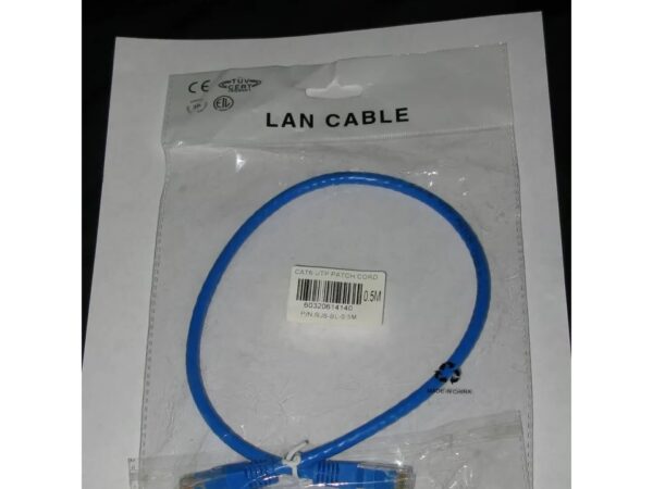 1.5FT(0.5M) Cat6 24AWG 550Mhz Gigabit LAN Ethernet Network Patch Cable - Blue