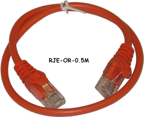 1.5 Ft Cat5e RJ45 8P8C 350Mhz 100Mbps LAN Ethernet Network Patch Cable - Orange