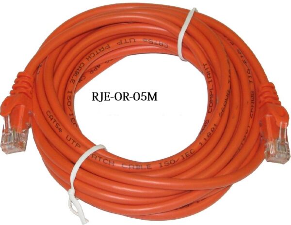 15Ft(5M) Cat5e RJ45 8P8C 100Mbps LAN Ethernet Network Patch Cable - Orange