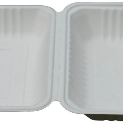 Biodegradable to go containers 9” x  6” Lunch box Box : 250pcs 	White