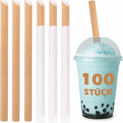 Paper Drink Bubble tea Straw 12x210mm紙吸管(珍珠奶茶用)