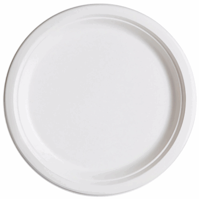 9/10” Biodegradable Sugarcane Bagasse  Round Plate 500/cs