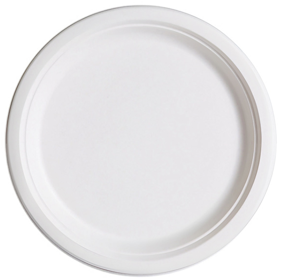 9/10” Biodegradable Sugarcane Bagasse  Round Plate 500/cs
