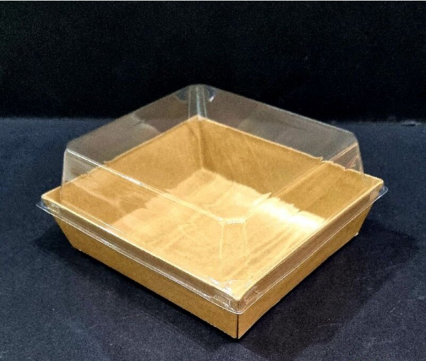 Square Kraft Paper Container with Lid