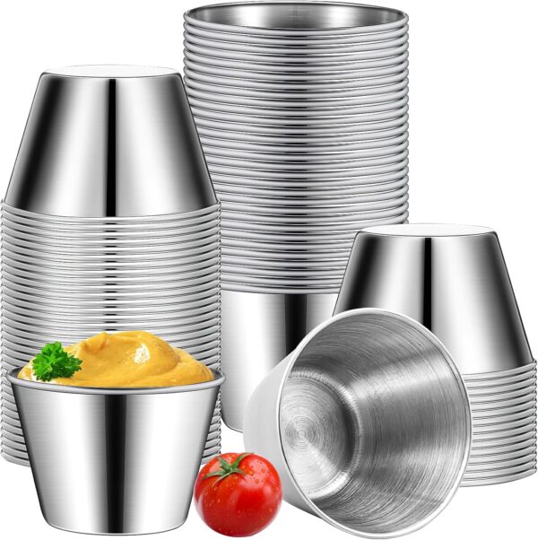 2/4 oz Stainless Steel Sauce Cup