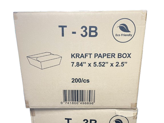 60oz Kraft Paper Togo Food Box #3B 牛皮紙盒