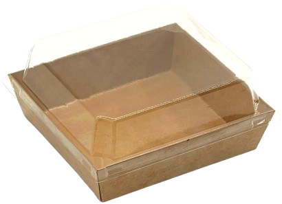 Square Kraft Paper Container with Lid